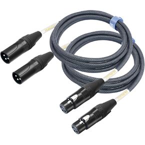 2 حزمة كابل XLR ذكر إلى أنثى XLR، كابل ميكروفون XLR، نحاس خالي من الأكسجين (OFC) DMX512 110Ω XLR سلك ذكر إلى أنثى، سلك ميكروفون، كابل مكبر صوت XLR - 6.6 قدم in Kuwait