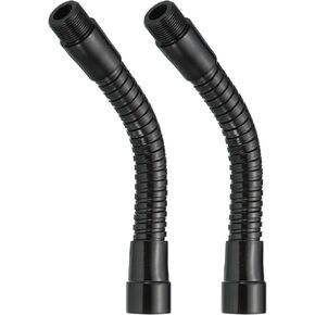 PATIKIL 24" Microphone Gooseneck, 2Pcs 5/8"-27 Thread Metal Universal Hose Flexible Arm Gooseneck Tube Extension for Multifunction DIY, Black