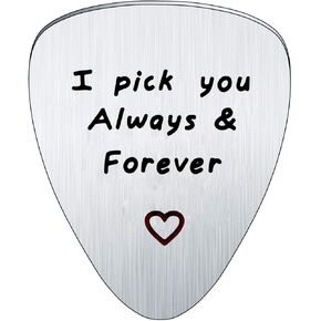BESPMOSP I Pick You Always and Forever Guitar Pick Musical Gift Anniversary Valentine's Day Gift