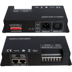 4Channel DMX Decoder Controller with Digital Display DC12V-24V 4X8A DMX512 led Controller for RGBW Strip Light KTV Bar Stage Lighting Decoder