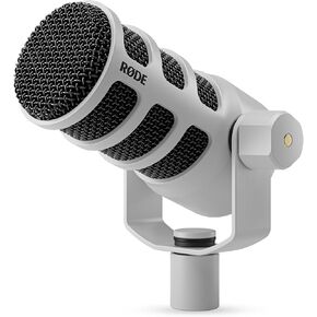 RØDE PodMic USB Dynamic Broadcast Microphone With XLR and USB Connectivity for Podcasting, Streaming and Content Creation (White)