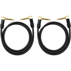Audio2000's C27003P2 3 Feet 1/4" TS Right Angle To 1/4" TS Right Angle Cable (2 Pack)