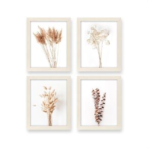 Heilkee Boho جدار الفن بامباس ديكور العشب الخريف ديكورات المزرعة المطبوعات النباتية غرفة البيج الجمالية محايدة الحمام المطبخ غرفة نوم مجموعة من 4 (بدون إطار 8x10in) in Kuwait