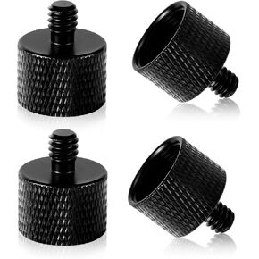 4pcs Mic Stand Adapter, 5/8 Female to 1/4 Male Camera Mic Mount Adapter Mic Screw Adapter Sturdy Aluminum Alloy Tripod Screw Adapter for Camera Microphone Stand Tripod