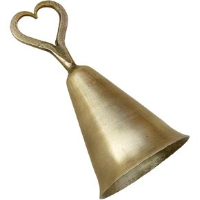 Hand Forged Heart Shape Hand Bell Iron Handmade Medieval Super Loud Hand Call Bells Blacksmith Antique Bell, Metal Bells for Weddings, Christmas, Game, Events and Office Bell by Living Ideas