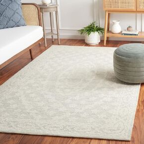 سجادة SAFAVIEH Ebony Collection Runner - 2'3" x 9'، عاجي وأزرق، تصميم هندسي، مثالية لمناطق المرور العالية في المدخل والمطبخ والحمام (EBN307L-29)