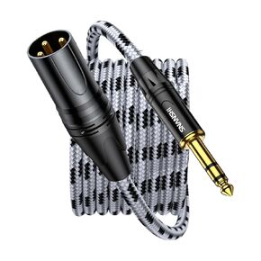 SNANSHI XLR to 1/4 - XLR Male to 1/4 Male Cable, Balanced Double Shielded, TRS to XLR Cable 10FT