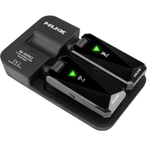 NUX B-5RC Wireless Guitar System for Most of Types of Guitar with Active or Passive Pickup, Charging Case Included,Auto Match,Mute Function,Guitar Wireless Transmitter and Receiver, 2.4GHz (Black-N)
