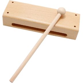 Wooden Frog Instrument Solid Wood Rhythm Blocks with Mallets Percussion Instruments Wood Block Instrument Percussion Instruments for Adults Wood Building Blocks