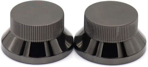 3pcs Metal Bell Guitar Knobs Black Push On ST Strat Guitar Top Hat Knob for 5.8mm Guitar Split Shafts (Black) in Kuwait