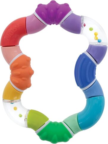 Nuby Twist-a-Ring Rattle Teether Toy for Babies - Toy for Baby Teething Relief - 6+ Months in Saudi Arabia