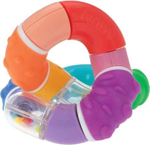 Nuby Twist-a-Ring Rattle Teether Toy for Babies - Toy for Baby Teething Relief - 6+ Months in Saudi Arabia