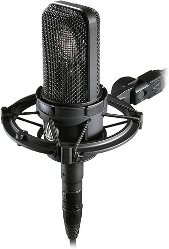 ميكروفون مكثف قلبي من Audio-Technica AT4040 مع حامل للصدمات + حامل ميكروفون + مرشح بوب مقاس 4 بوصة ASVS4B + قطعة قماش نظيفة in Saudi Arabia