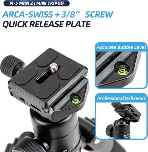 Fotopro Mini Tripod with Ball Head Phone Mount Detachable Selfie Stick Folded only 8.6" Max Load up to 6.6 lbs FY-810 Black in Kuwait
