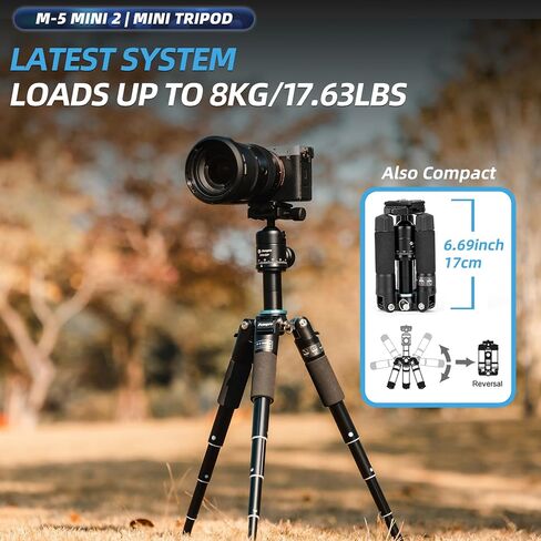 Fotopro Mini Tripod with Ball Head Phone Mount Detachable Selfie Stick Folded only 8.6" Max Load up to 6.6 lbs FY-810 Black in Kuwait