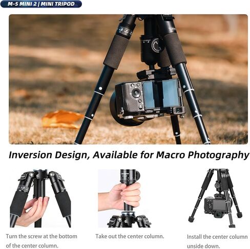 Fotopro Mini Tripod with Ball Head Phone Mount Detachable Selfie Stick Folded only 8.6" Max Load up to 6.6 lbs FY-810 Black in Kuwait