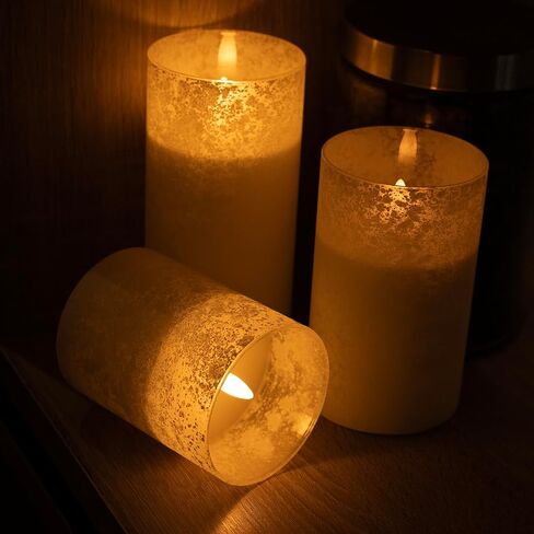 LED Pillar Candle Small - 4 inches Flickering Flameless Candles with Remote, Real Wax Battery Operated Candles with Timer, Ivory Fake Candles for Wedding/Party/Christmas Decor, Set of 6 in Kuwait