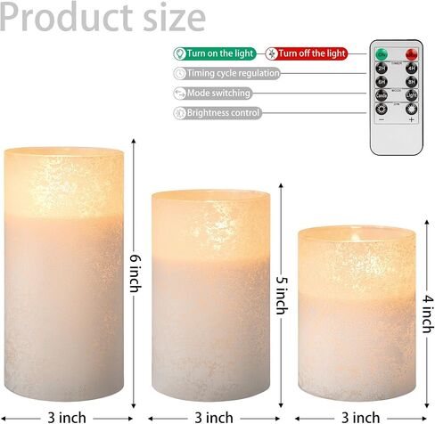 LED Pillar Candle Small - 4 inches Flickering Flameless Candles with Remote, Real Wax Battery Operated Candles with Timer, Ivory Fake Candles for Wedding/Party/Christmas Decor, Set of 6 in Kuwait
