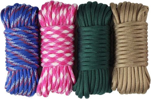 aufodara 4 Pieces 19ft / 6Meter Paracord Cords 550 Multifunction Paracord Rope Crafting Bracelet Braided Rope Lanyards Dog Collar DIY Crafting (D4-A) in Saudi Arabia