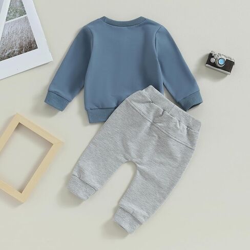Mamas Boy Clothes Toddler Baby Fall Winter Outfit Long Sleeve Letter Sweatshirt Top Jogger Pants Casual Tracksuit in Saudi Arabia