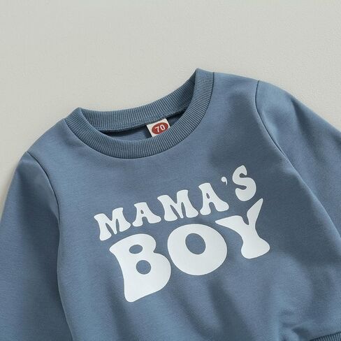 Mamas Boy Clothes Toddler Baby Fall Winter Outfit Long Sleeve Letter Sweatshirt Top Jogger Pants Casual Tracksuit in Saudi Arabia