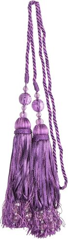 Kenney Tweener Jeweled Tassel Rope Window Curtain Tieback, Purple 21-Inch in Saudi Arabia