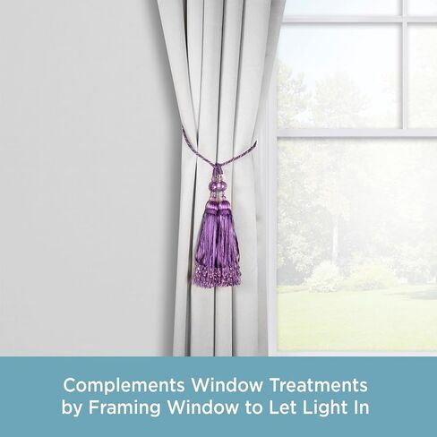 Kenney Tweener Jeweled Tassel Rope Window Curtain Tieback, Purple 21-Inch in Saudi Arabia