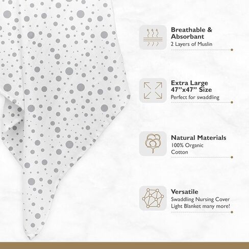 MOZAH Organic Muslin Swaddle Blankets - 100% Cotton for Girl and Boy - Receiving Blanket - 2 Pack of Baby Swaddle Blankets for Gender Neutral Nursery (Mauve and Beige) in Saudi Arabia