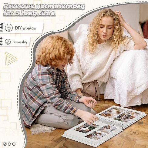 Popotop Scrapbook Photo Album,8x8in DIY Hardcover Kraft Photo Album with Display Picture Window,Personalized Blank Memory Book for Family, Wedding,Guest Book,Anniversary,80Pages/40Sheet in Kuwait