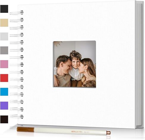 Popotop Scrapbook Photo Album,8x8in DIY Hardcover Kraft Photo Album with Display Picture Window,Personalized Blank Memory Book for Family, Wedding,Guest Book,Anniversary,80Pages/40Sheet in Kuwait