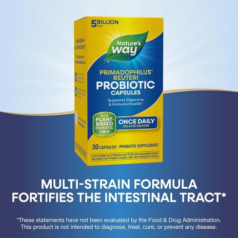 Nature's Way Primadophilus Reuteri Probiotic, Supports Digestive & Immune Health*, 5 Billion Live Cultures, 30 Capsules (Packaging May Vary) in Saudi Arabia