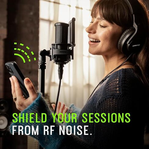 طقم ميكروفون تسجيل ستوديو SM4 من Shure، ميكروفون مكثف XLR Home Studio مع صوت جاهز للمزج - هيكل معدني بالكامل، يتضمن مرشح بوب مغناطيسي قابل للفصل وحامل للصدمات (SM4-K-KIT) in Saudi Arabia