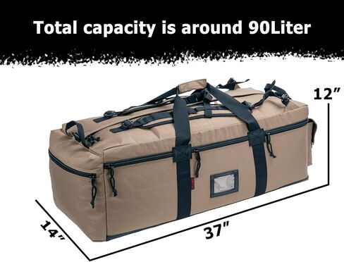 Large Military Duffle Bag Tactical Gear Load Out Bag Deployment Cargo Bag Travel Sports Equipment Duffel Luggage Bag with Backpack Straps 90L in Saudi Arabia
