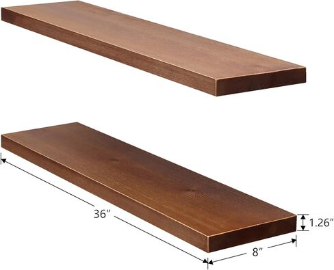 WELLAND Allen 8" Deep Floating Shelves Set of 2 Reclaimed Wood Wall Shelf Rustic Pine Wall Mount Shelf (Set of 2, 24 inch) in Saudi Arabia