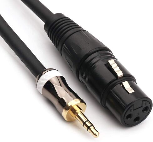 كابل ميكروفون MOBOREST 3.5 مم 1/8 بوصة TRS ستيريو إلى XLR أنثى، لاستوديوهات التسجيل الاحترافية، والعروض الحية، والمدارس، والكنيسة، والخطابة العامة، والحفلات ... إعداد الصوت (0.5M-1.6FT) in Kuwait