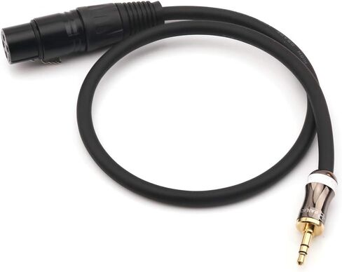 كابل ميكروفون MOBOREST 3.5 مم 1/8 بوصة TRS ستيريو إلى XLR أنثى، لاستوديوهات التسجيل الاحترافية، والعروض الحية، والمدارس، والكنيسة، والخطابة العامة، والحفلات ... إعداد الصوت (0.5M-1.6FT) in Kuwait