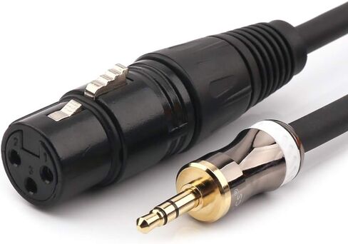 كابل ميكروفون MOBOREST 3.5 مم 1/8 بوصة TRS ستيريو إلى XLR أنثى، لاستوديوهات التسجيل الاحترافية، والعروض الحية، والمدارس، والكنيسة، والخطابة العامة، والحفلات ... إعداد الصوت (0.5M-1.6FT) in Kuwait