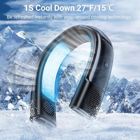 TORRAS COOLIFY 2S Limited Version Neck Air Conditioner, Orange-blue-Change Neck Fan, Long Battery Version portable neck fan, Smart App Control Neck Fan Rechargeable, Black in Saudi Arabia