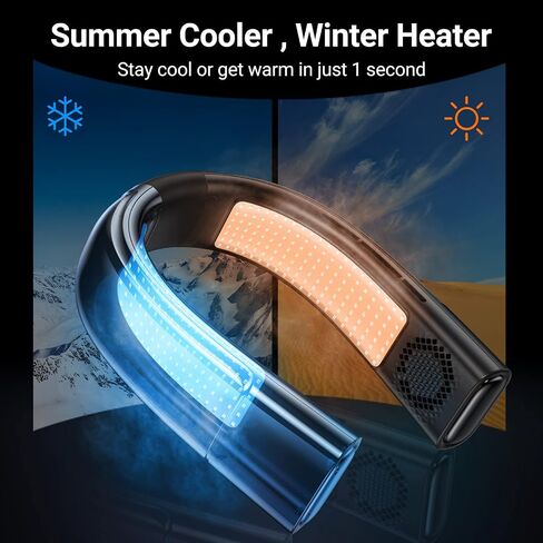 TORRAS COOLIFY 2S Limited Version Neck Air Conditioner, Orange-blue-Change Neck Fan, Long Battery Version portable neck fan, Smart App Control Neck Fan Rechargeable, Black in Saudi Arabia