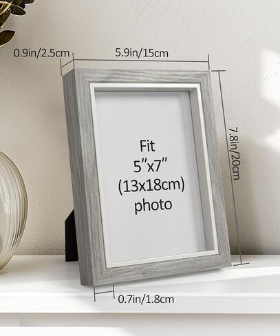 Afuly 4x6 Picture Frames Grey Wood Texture Photo Frame Wall Tabletop Home Gallery Decor, Modern Minimalist Collage Picture Frame Weddings Gifts for Friends Family, Set of 2 in Saudi Arabia