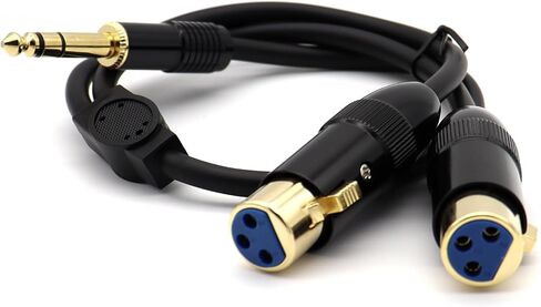 كابل MOTONG ثنائي أنثى XLR إلى TRS ستيريو ذكر قابس Y-Splitter، 6.35 مم غير متوازن 2-XLR أنثى إلى ربع بوصة سلك تصحيح محول للميكروفون وبطاقة الصوت وكاميرا الفيديو والمزيد (أنثى مزدوجة إلى ذكر) in Saudi Arabia