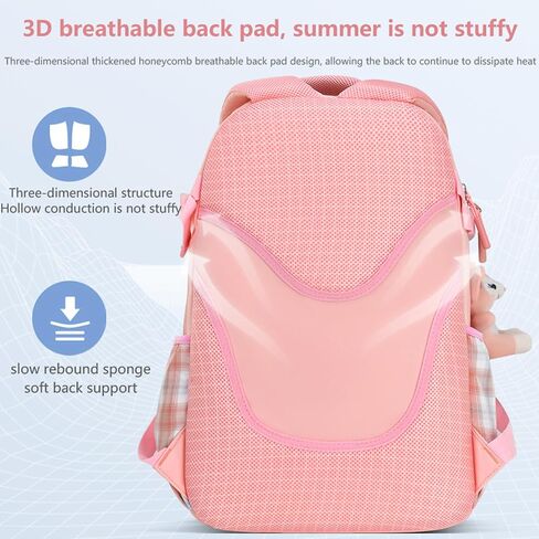 KEBEIXUAN Backpacks for Girls Bookbag with cute Pendant Kawaii School Bag (Girls Backpack+Insulated Lunch Bag+Pencil Case Blue) in Saudi Arabia