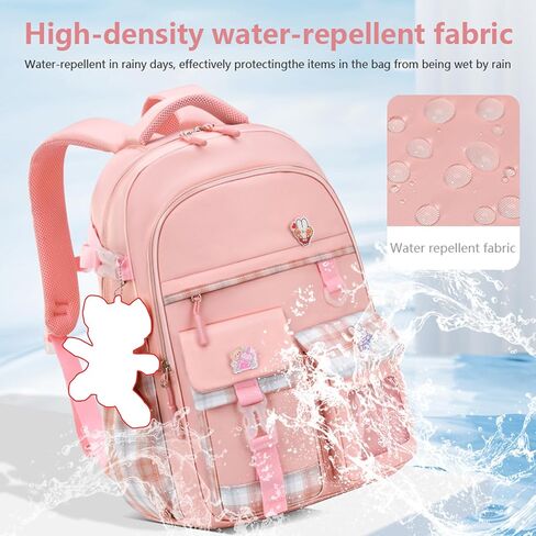 KEBEIXUAN Backpacks for Girls Bookbag with cute Pendant Kawaii School Bag (Girls Backpack+Insulated Lunch Bag+Pencil Case Blue) in Saudi Arabia