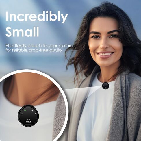 ميكروفون لافالير لاسلكي لهاتف iPhone15/iPad/Android، ميكروفون لاسلكي مع USB-C، إلغاء الضوضاء، ميكروفون تسجيل احترافي للفيديو، البث المباشر، يوتيوب، إنستجرام، تيك توك، مدونة فيديو in Saudi Arabia