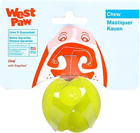 WEST PAW Zogoflex Jive Ball Dog Chew Toy – Bouncing Toys for Dogs, Fetch, Catch, Chewing, Play – Floatable, Recyclable Balls – Latex-Free, Non-Toxic, Dishwasher Safe Dog Toy, X-Small 2", Aqua Blue in Kuwait