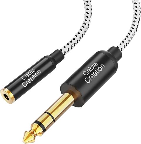 CableCreation 3.5 ملم جاك إلى 6.35 ملم جاك كابل 1FT، TRS 6.35 ملم 1/4 ذكر إلى 3.5 ملم 1/8 أنثى محول صوت جاك ستيريو لمكبر الصوت، الجيتار، البيانو، الكمبيوتر المحمول، المسرح المنزلي، الهاتف in Saudi Arabia