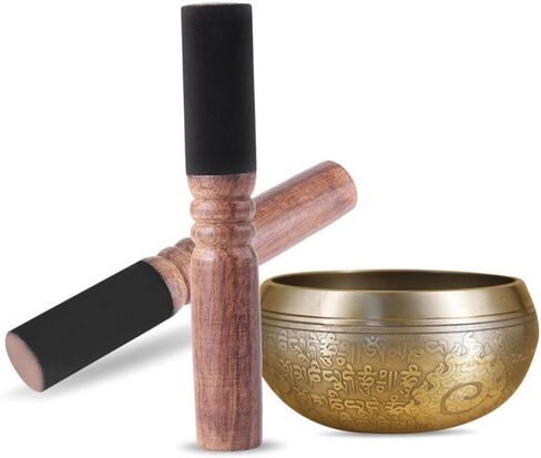 وعاء التأمل من توياندونا، وعاء الغناء، وعاء الغناء، وعاء المطرقة، وعاء بودا، مطرقة الغناء، وعاء كريستال، وعاء بوذي، مطرقة، وعاء موسيقى بوذا البوذي الخشبي in Kuwait
