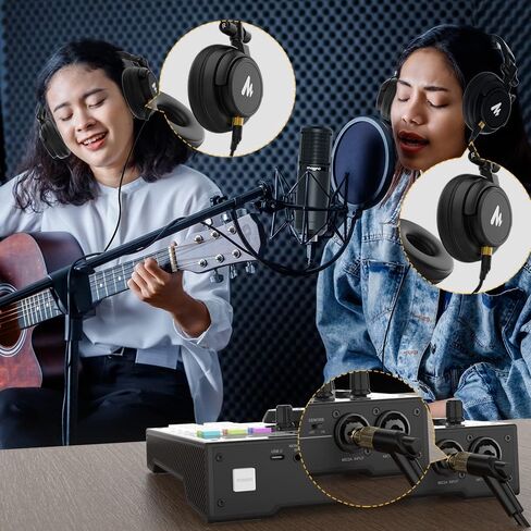 MAONO 6.35 ملم 1/4 ذكر إلى 3.5 ملم 1/8 أنثى محول سماعة رأس ستيريو لواجهة الصوت، خلاط، جيتار، بيانو كهربائي، أمبير، AD03 (مطلي بالذهب، 3 قطع) in Kuwait