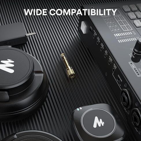 MAONO 6.35 ملم 1/4 ذكر إلى 3.5 ملم 1/8 أنثى محول سماعة رأس ستيريو لواجهة الصوت، خلاط، جيتار، بيانو كهربائي، أمبير، AD03 (مطلي بالذهب، 3 قطع) in Kuwait