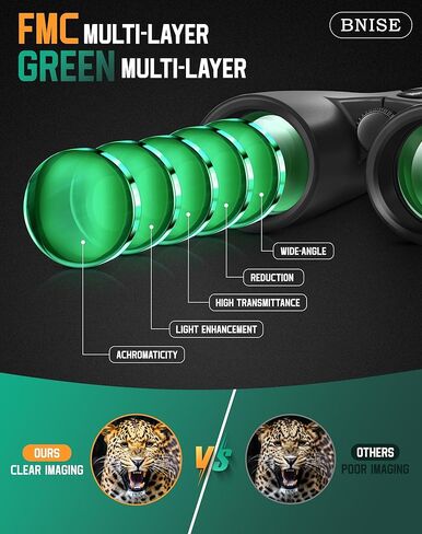 مناظير BEBANG للبالغين 10x42 مناظير مقاومة للماء عالية الطاقة لمشاهدة الطيور والصيد والسفر ومشاهدة النجوم والرياضة والحياة البرية ومجموعة مشرقة وواضحة من الرؤية in Kuwait
